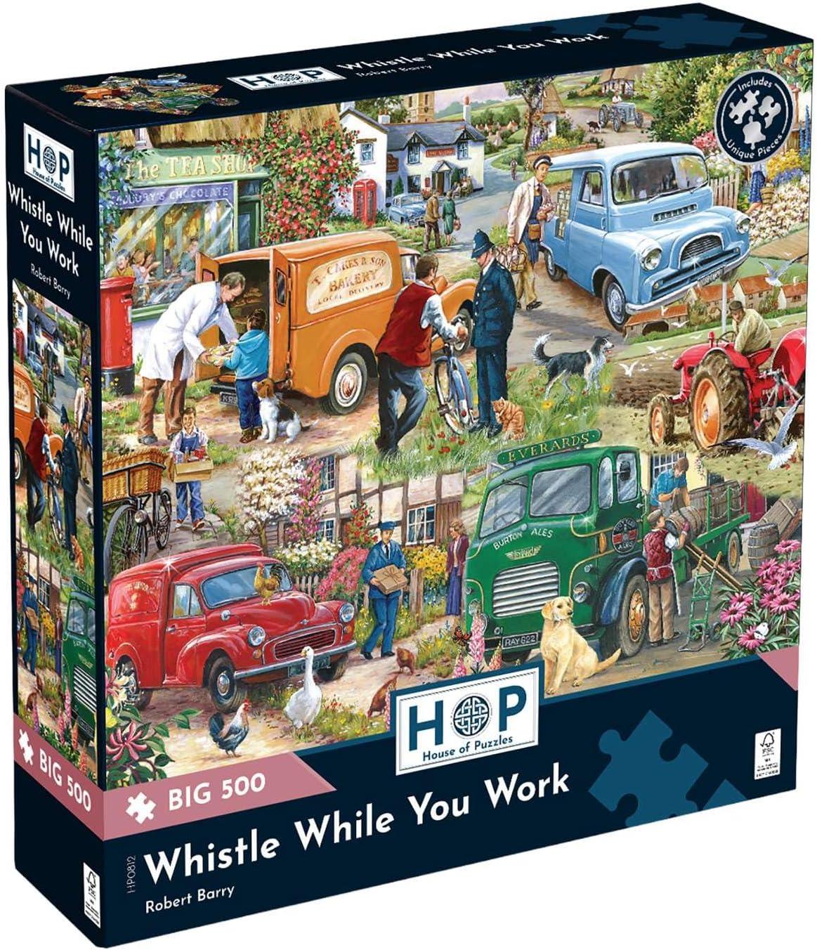 House of Puzzles Whistle While you Work BIG Jigsaw Puzzle (500 XL Pieces)
