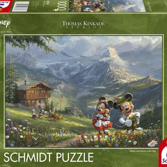 Schmidt Kinkade: Disney Mickey & Minnie in the Alps Jigsaw Puzzle (1000 pieces)