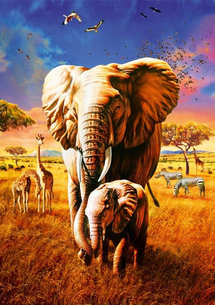 Bluebird Elephant Jigsaw Puzzle (1000 Pieces)