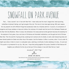 Galison Snowfall on Park Avenue, Michael Storrings Jigsaw Puzzle (1000 Pieces) DAMAGED