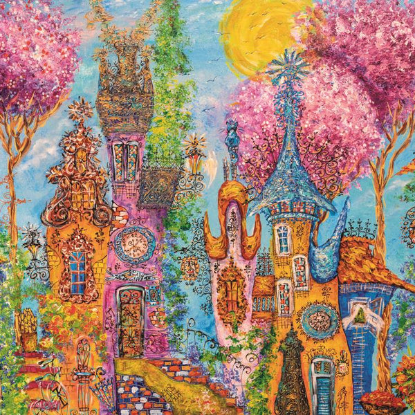 Heye Pink Trees, Charming Village Jigsaw Puzzle (1000 Pieces)