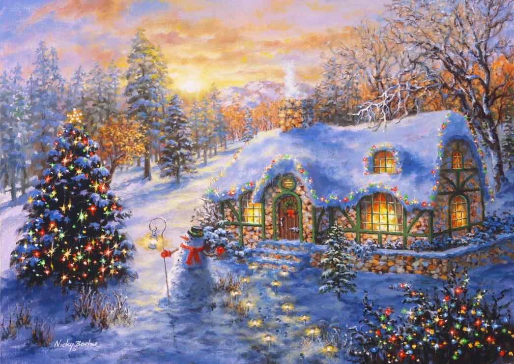 Bluebird Christmas Cottage Jigsaw Puzzle (2000 Pieces)