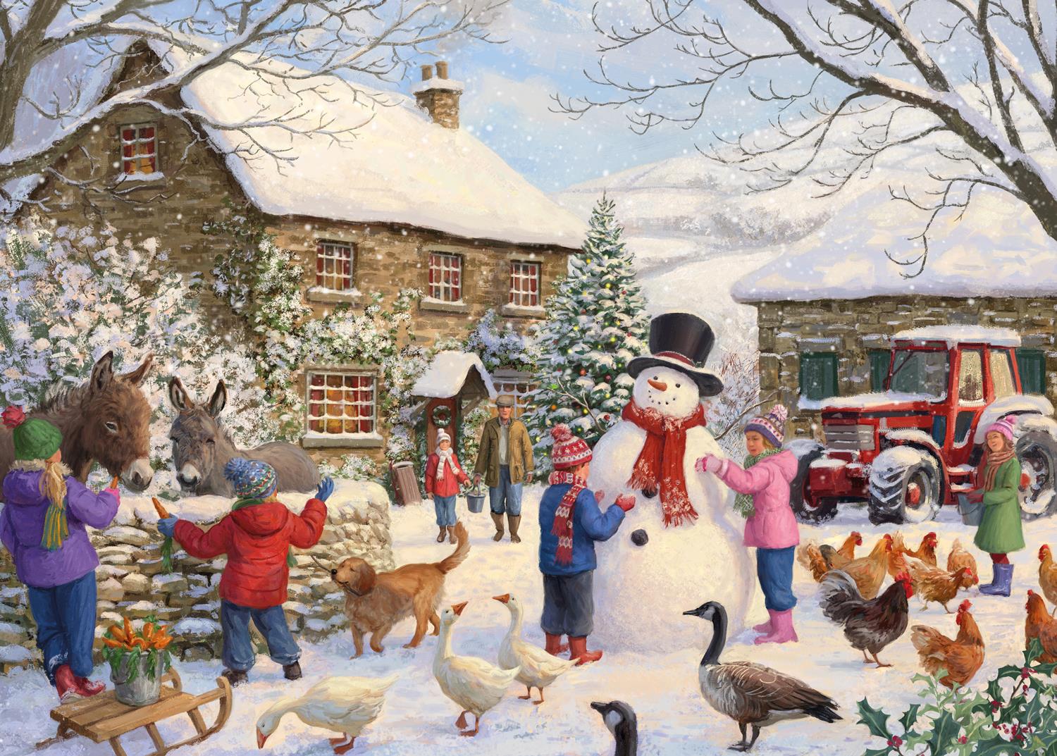 Otter House Christmas At The Farm Jigsaw Puzzle (1000 Pieces)