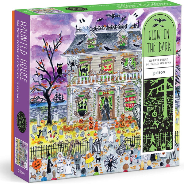 Galison Haunted House Glow in the Dark, Michael Storrings Jigsaw Puzzle (500 Pieces)