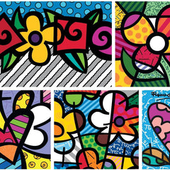 Bluebird Romero Britto - Collage: Hearts and Flowers Jigsaw Puzzle (1500 Pieces)