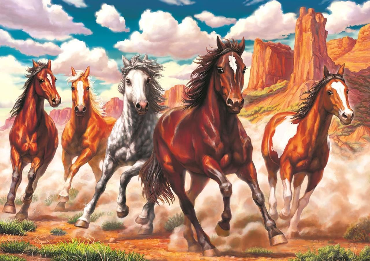 Art Puzzle Running Wild in the Valley Jigsaw Puzzle (1000 Pieces)