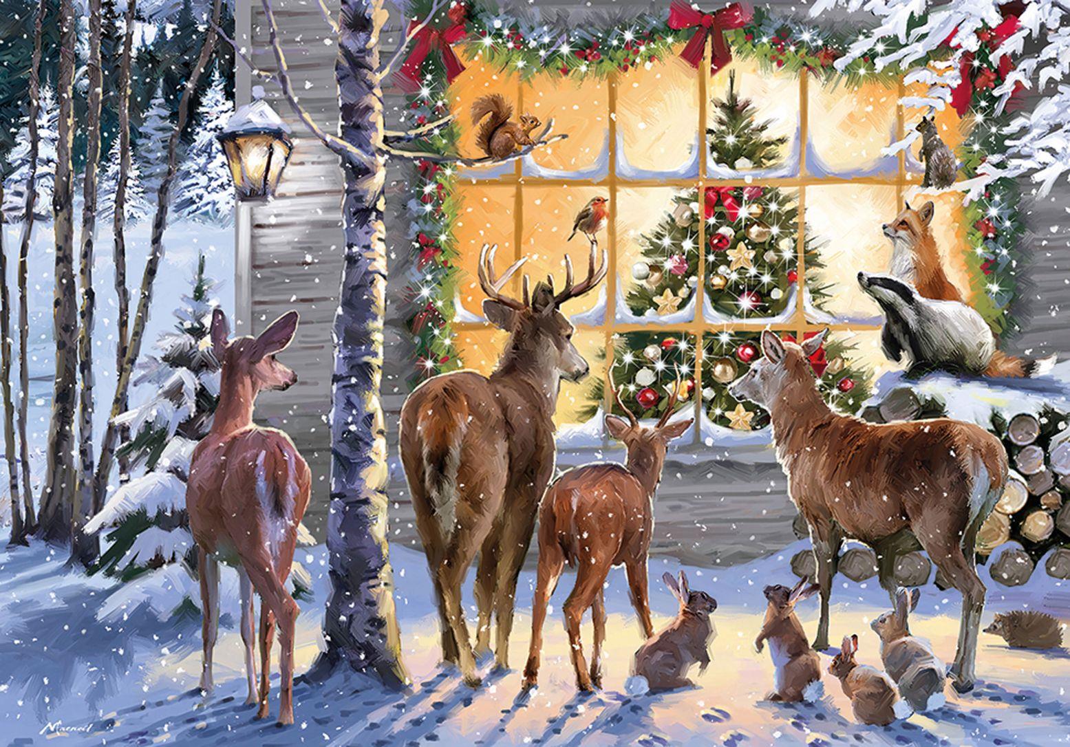 Otter House Christmas Visitors Jigsaw Puzzle (500 Pieces)