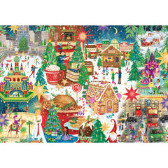 Gibsons Christmas Around The World Special Edition Gold Foil Jigsaw Puzzle (500 Pieces)