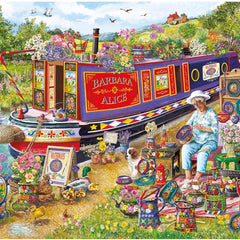 Gibsons Canal Boat Blooms Jigsaw Puzzle (500 XL Pieces)