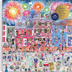 Galison Celebrate The USA, Michael Storrings Foil Jigsaw Puzzle (500 Pieces)