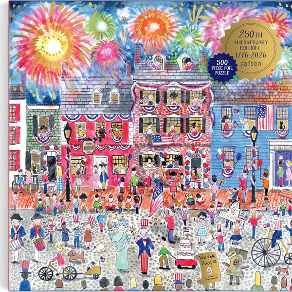 Galison Celebrate The USA, Michael Storrings Foil Jigsaw Puzzle (500 Pieces)