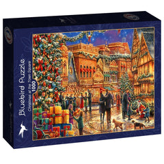 Bluebird Christmas at the Town Square Jigsaw Puzzle (1000 Pieces)