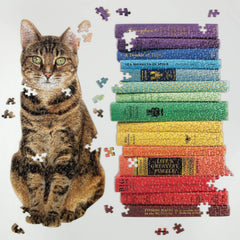 Galison Queen of the Stacks Jigsaw Puzzles - 2 Shaped Puzzles (650+ Pieces)
