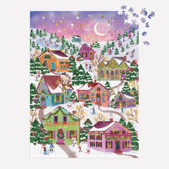 Galison Joy Laforme Snowcap Village Foil Jigsaw Puzzle (1000 Pieces)