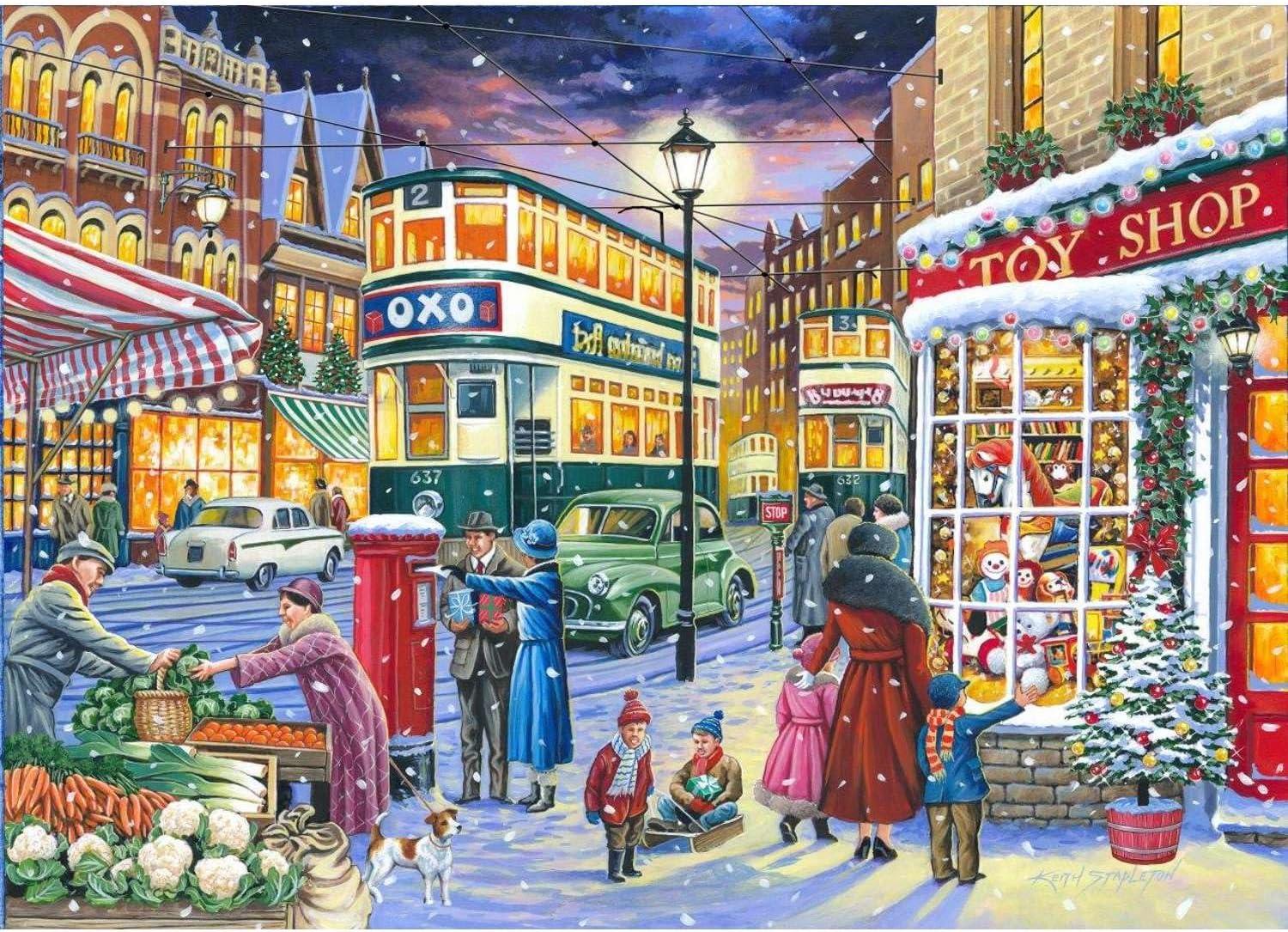 House of Puzzles No.19 Catching The Tram Find the Difference Jigsaw Puzzle (1000 Pieces)