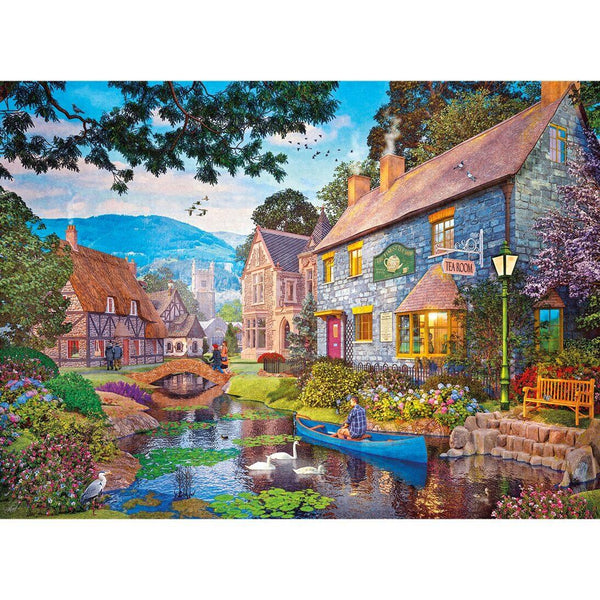 Gibsons Tea on the River Jigsaw Puzzle (500 Pieces) DAMAGED  BOX