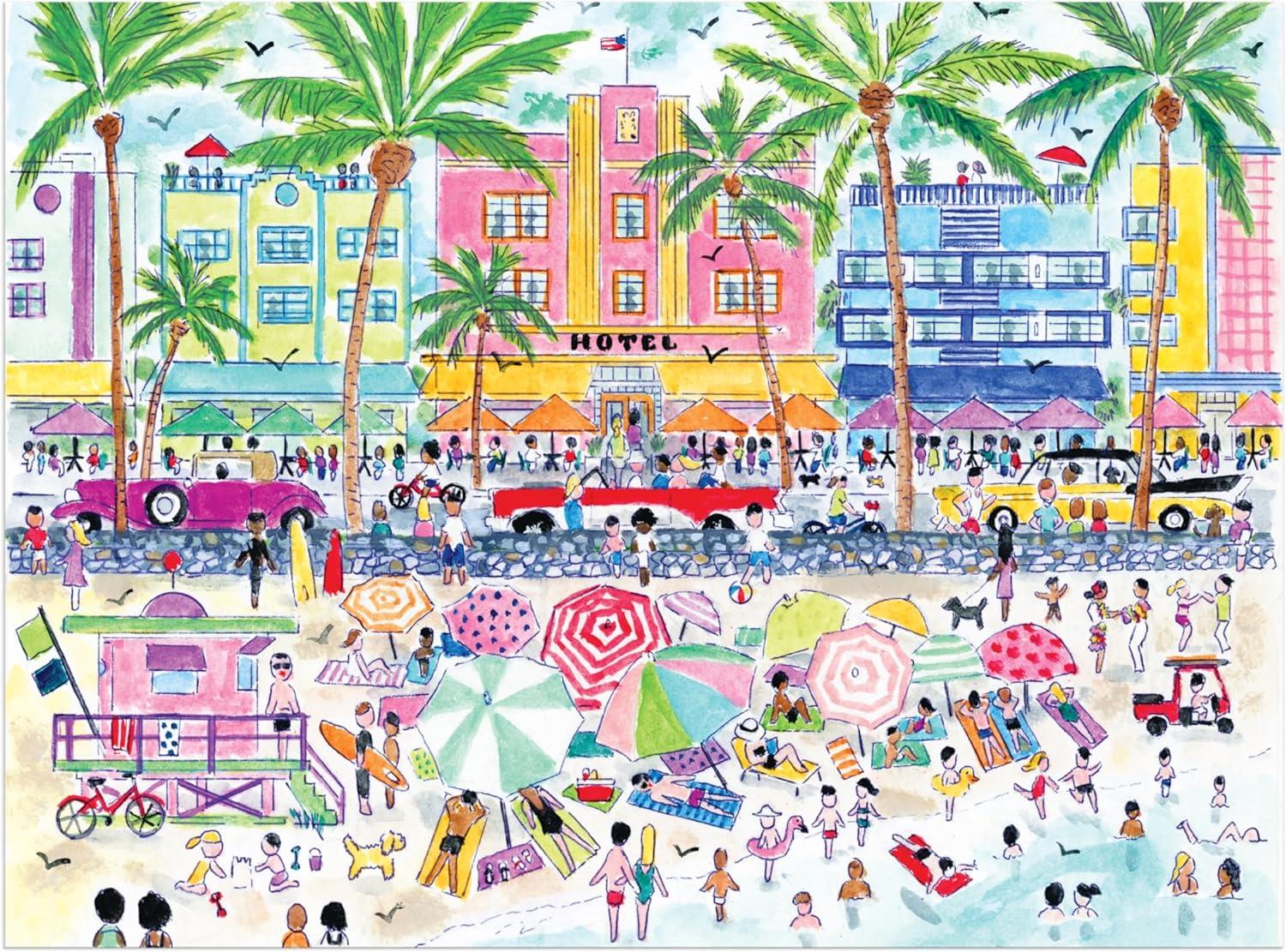 Galison South Beach Miami, Michael Storrings Jigsaw Puzzle (1000 Pieces)