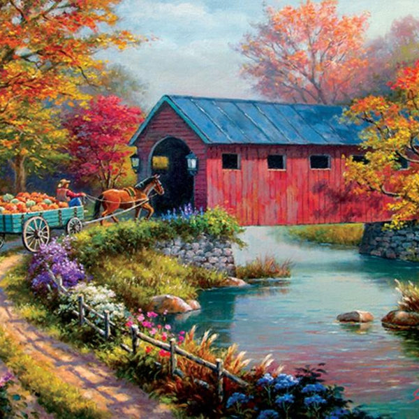 Sunsout Pumpkin Harvest, Sung Kim Jigsaw Puzzle (1000 Pieces)