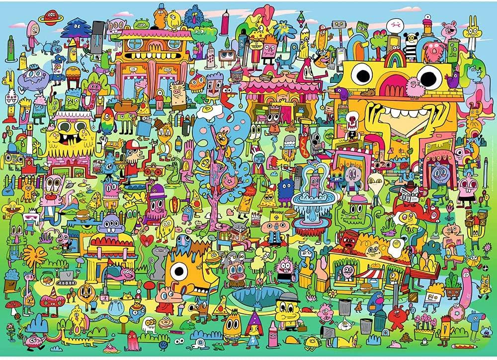 Heye  Pensare my Friends, Doodle Village Jigsaw Puzzle (1000 Pieces)