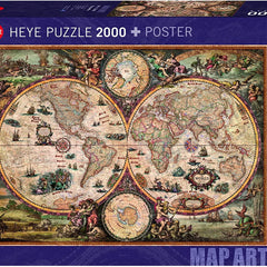Heye Vintage World, Map Art Jigsaw Puzzle (2000 Pieces)
