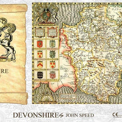 Devon Historical Map - John Speed Jigsaw Puzzle (1000 Pieces)