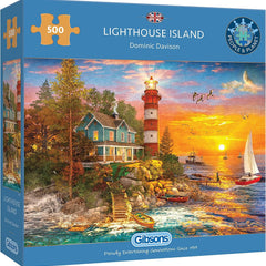 Gibsons Lighthouse Island Jigsaw Puzzle (500 Pieces)