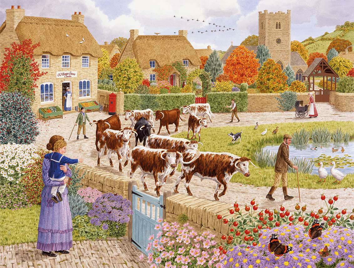 Autumn Village - Sarah Adams Jigsaw Puzzle (1000 Pieces)