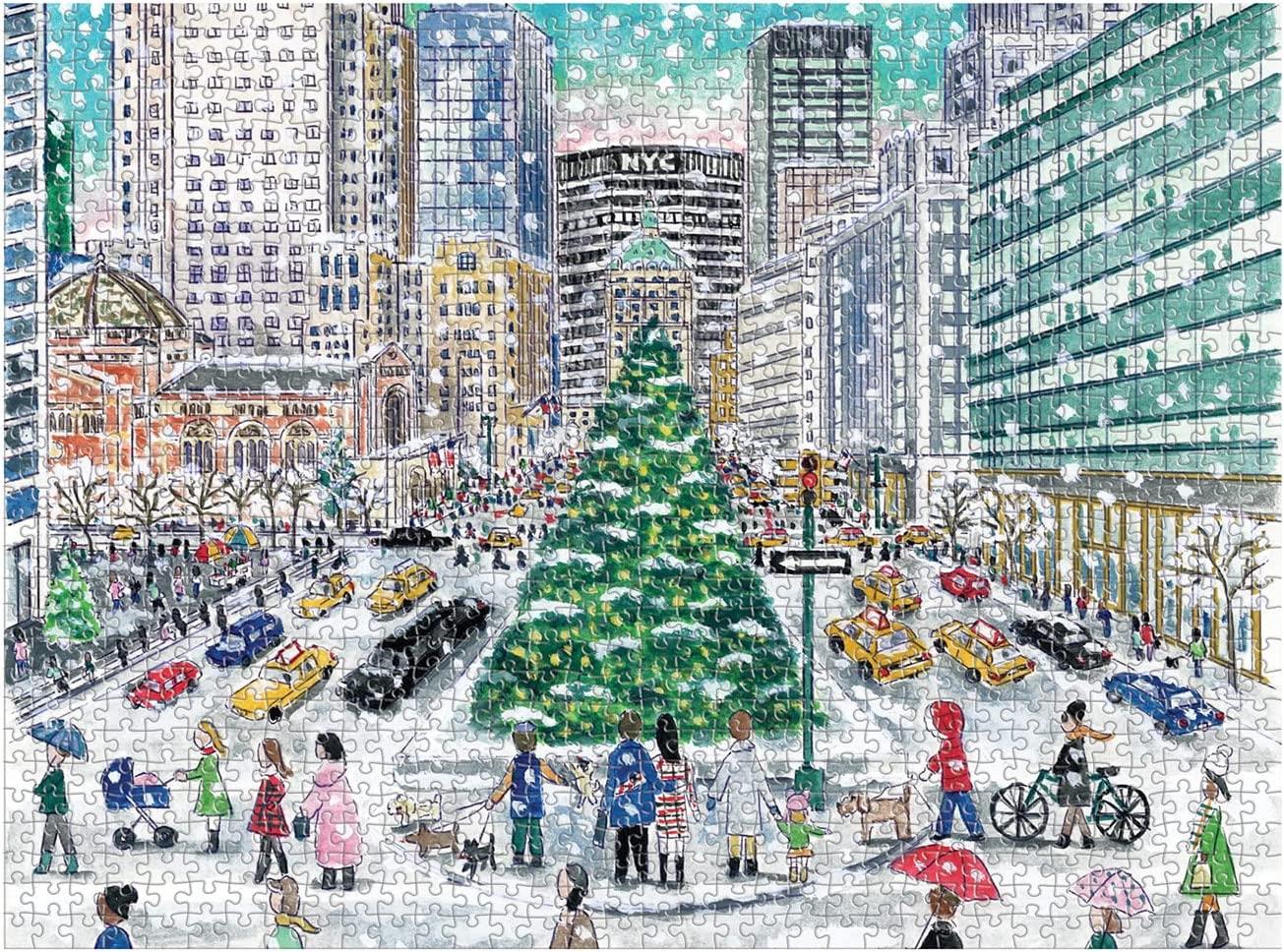Galison Snowfall on Park Avenue, Michael Storrings Jigsaw Puzzle (1000 Pieces)