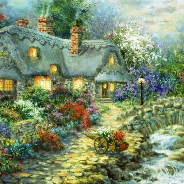 Bluebird Country Cottage Jigsaw Puzzle (1000 Pieces)