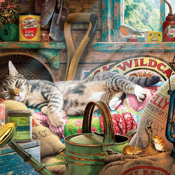 Gibsons Snoozing In The Shed Jigsaw Puzzle (500 XL pieces)