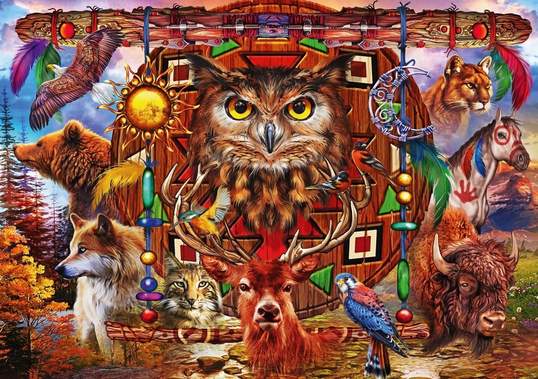 Bluebird Animal Totem Jigsaw Puzzle (1000 Pieces)