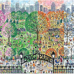 Galison Dog Park in Four Seasons, Michael Storrings Jigsaw Puzzle (1000 Pieces)
