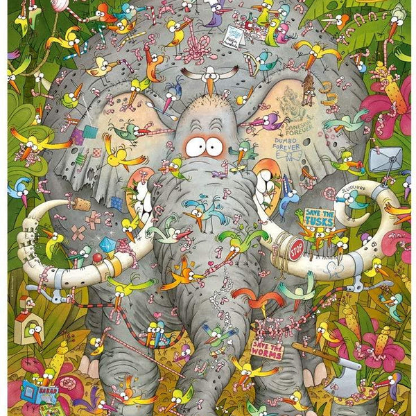 Heye Triangular Elephant's Life, Degano Jigsaw Puzzle (1000 Pieces)