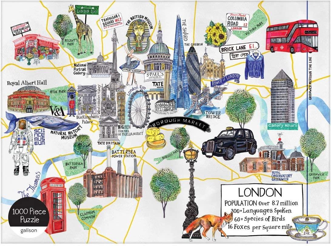 Galison London Map Jigsaw Puzzle (1000 Pieces)