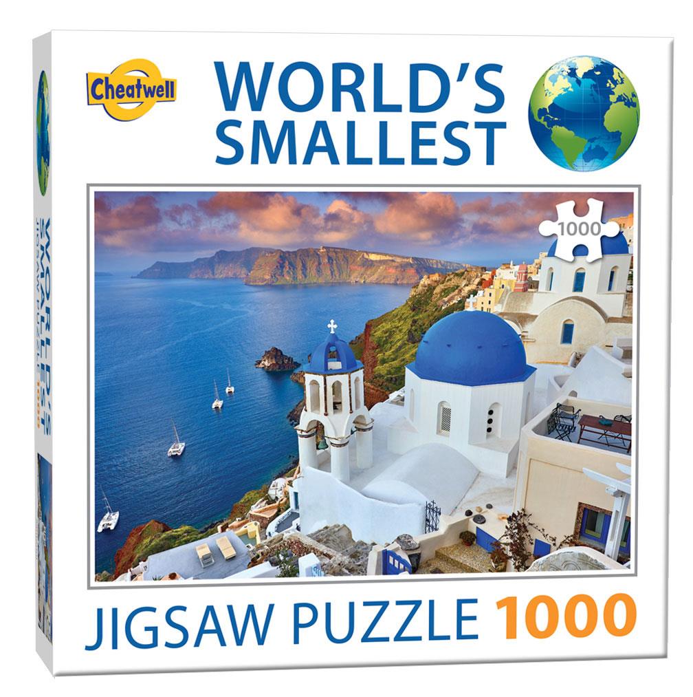 World's Smallest 1000 Piece Jigsaw Puzzle - Santorini Island, Greece (1000 Pieces)
