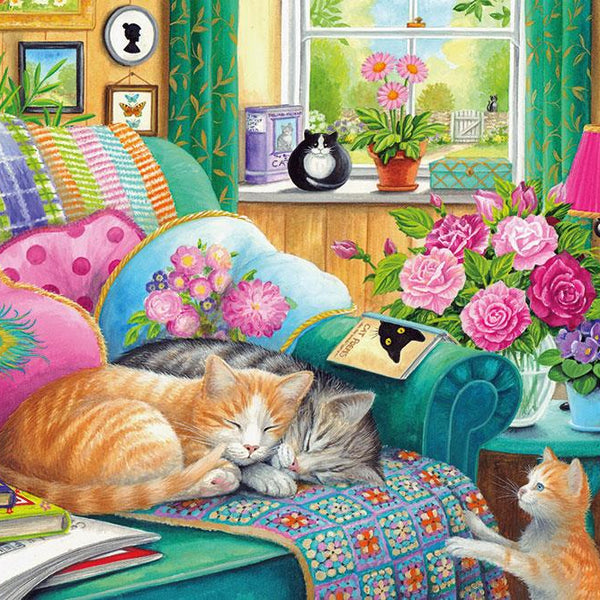 Otter House Cat Naps  Jigsaw Puzzle (500 XL Extra Large Pieces)