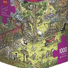 Heye Triangular Cat Garden Adventures, Tofield Jigsaw Puzzle (1000 Pieces)