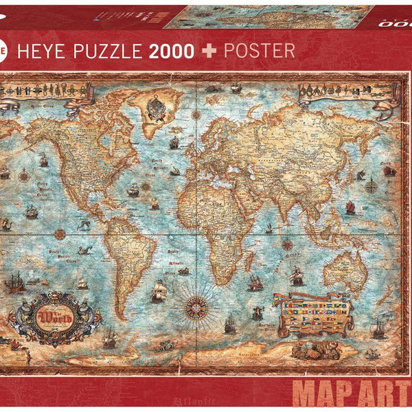 Heye The World Map Art Jigsaw Puzzle (2000 Pieces)