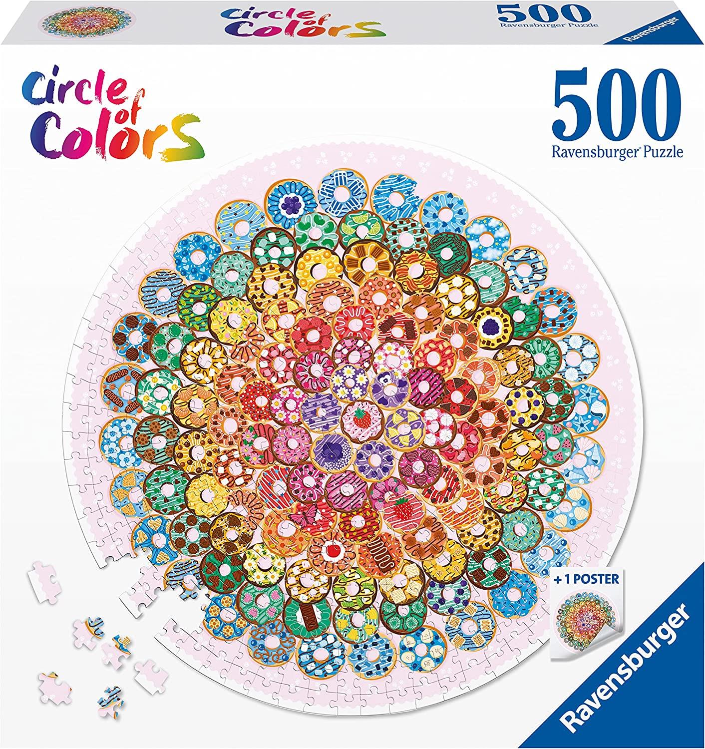 Ravensburger Doughnuts Circle of Colours Circular Jigsaw Puzzle (500 Pieces)