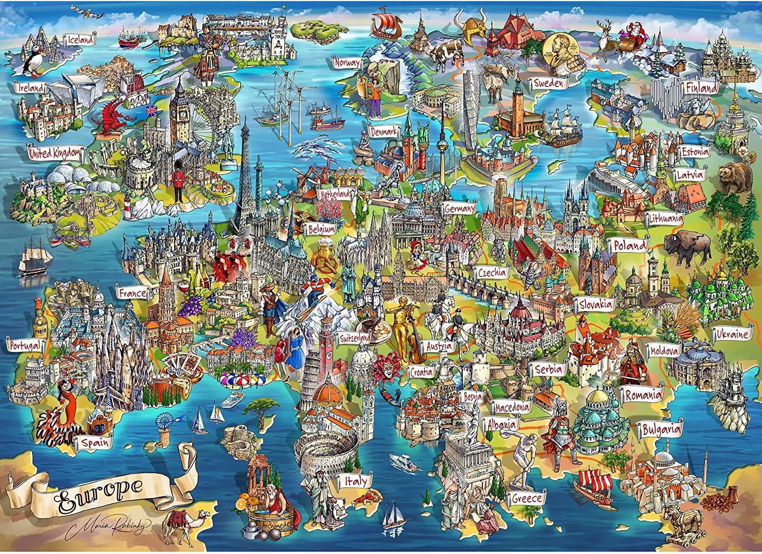 Gibsons Exploring Europe Jigsaw Puzzle (1000 Pieces)