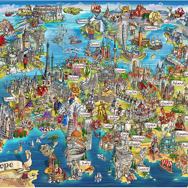 Gibsons Exploring Europe Jigsaw Puzzle (1000 Pieces)