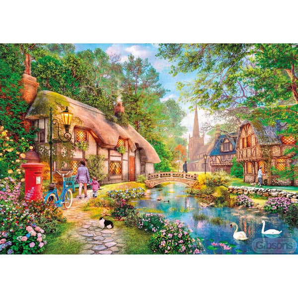 All Jigsaw Puzzles Puppy at Tulip Cottage - Debbie Cook Jigsaw Puzzle (500 Pieces)