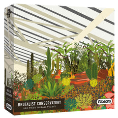 Gibsons Brutalist Conservatory White Logo Jigsaw Puzzle (500 Pieces)