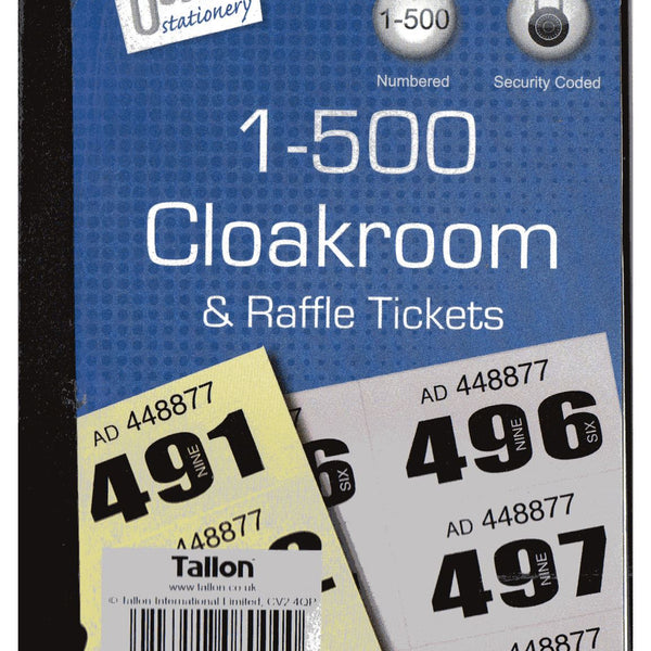 Book of 500 Raffle / Cloakroom Tickets