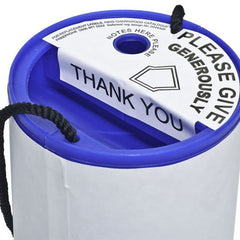 10 Security Seals / Labels for Round Charity Money Collection Boxes