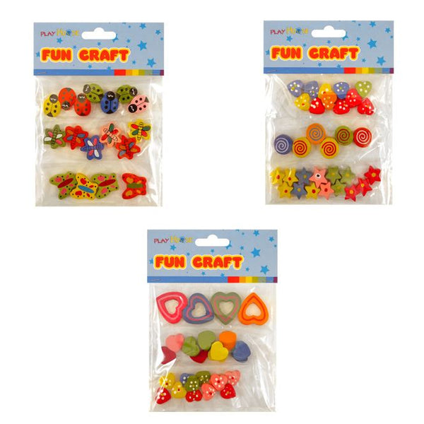 12 Wooden Beads Craft Packs