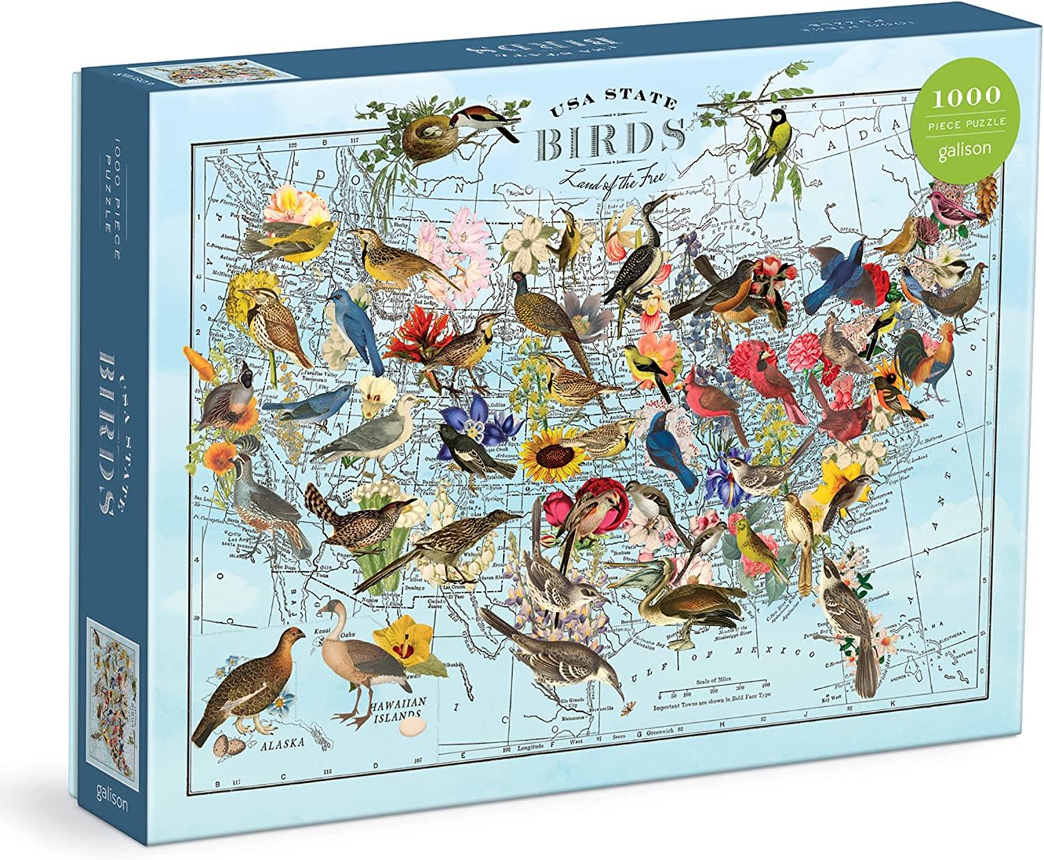 Galison USA State Birds, Wendy Gold  Jigsaw Puzzle (1000 Pieces)