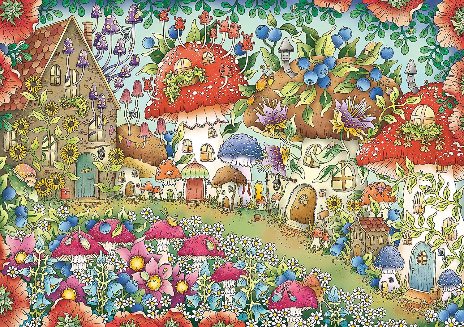 Ravensburger Floral Mushroom Houses Jigsaw Puzzle (1000 Pieces)