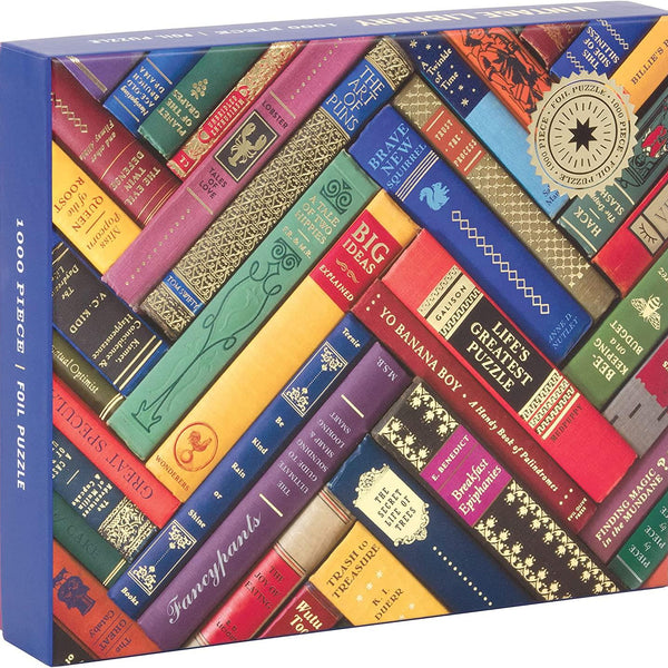 Galison Phat Dog Vintage Library Foil Stamped Jigsaw Puzzle (1000 Pieces)