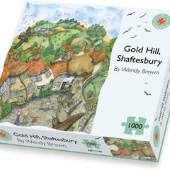 Gold Hill Shaftesbury, Wendy Brown  Jigsaw Puzzle (1000 Pieces)